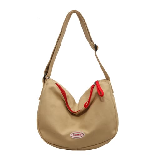 Mumuve Stilvolle Canvas-Umhängetasche, vielseitig einsetzbar, trendige Knödeltasche, leicht, für Damen, khaki, As shown in the picture (error 1-3cm) von Mumuve