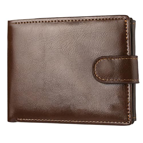 Mumuve Stilvolle Herren-Geldbörse aus PU-Leder mit mehreren Kartenfächern und Münzfach, dunkelbraun, 13*10*1.7cm von Mumuve