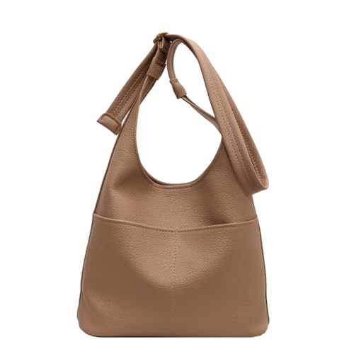 Mumuve Stilvolle PU-Eimertasche für Damen, große Kapazität, Geldbörse und Schultertasche, khaki, As shown in the picture (error 1-3cm) von Mumuve