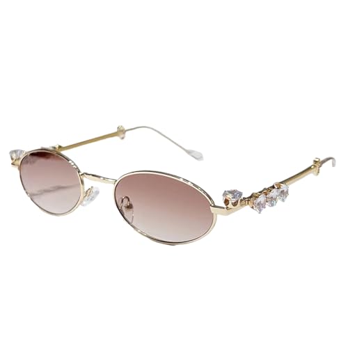 Mumuve Stilvolle Sonnenbrille für Mädchen und Jungen, Foto-Requisiten, Reisen, Hip-Hop, ovaler Rahmen, ovaler Rahmen, Strass, Brille, Metall, Mode-Accessoires für Damen, Goldfarbenes Doppelpuder Mumuve Stilvolle Sonnenbrille für Mädchen und Jungen, Foto-Requisiten, Reisen, Hip-Hop, ovaler Rahmen, ovaler Rahmen, Strass, Brille, Metall, Mode-Accessoires für Damen, Goldfarbenes Doppelpuder von Mumuve