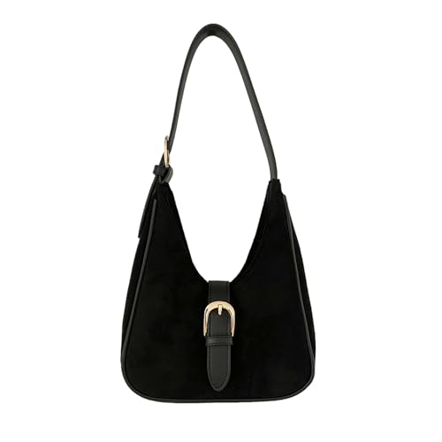 Mumuve Stilvolle kleine Damen-Umhängetasche, modische Unterarmtasche, tragbar und vielseitig einsetzbar, Schwarz , As shown in the picture (error 1-3cm) von Mumuve