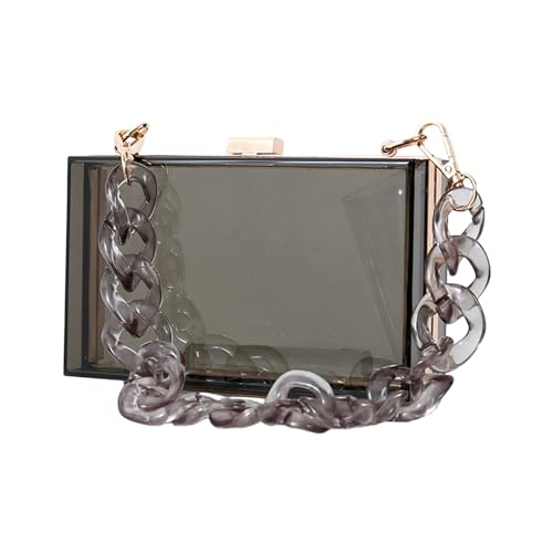 Mumuve Stilvolle transparente Box für formelle Anlässe, modische Abendtasche für Partys, Schwarz , 9.75x13.65in von Mumuve