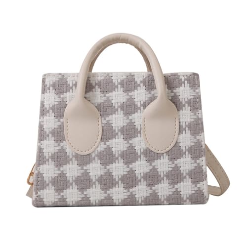 Mumuve Stilvolle und kompakte karierte Umhängetasche für Damen, Umhängetasche, Handtasche, grau, As shown in the picture (error 1-3cm) von Mumuve