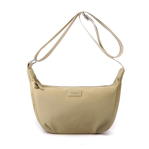 Mumuve Stilvolle und vielseitige Nylon-Umhängetasche für Damen, leicht, Crossbody-Tasche mit verstellbarer, khaki, 17*17*10cm von Mumuve