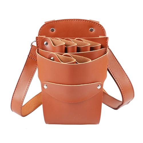 Mumuve Tragbare Friseurscherentasche für Friseurscheren, Haare, Hüfttasche, praktisch, braun, As shown in the picture (error 1-2cm) von Mumuve