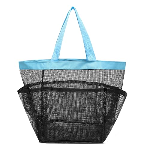 Mumuve Tragbare Netzdusche, faltbare Duschtasche mit 8 Taschen für Bad und Reisen, blau, As shown in the picture (error 1-3cm) von Mumuve