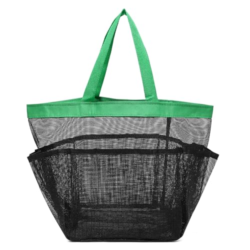 Mumuve Tragbare Netzdusche, faltbare Duschtasche mit 8 Taschen für Bad und Reisen, grün, As shown in the picture (error 1-3cm) von Mumuve