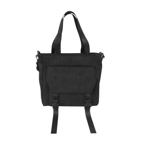 Mumuve Trendiger einfarbiger Nylon-Rucksack für Damen und Herren, stilvolle Umhängetasche, große Kapazität, Umhängetasche, Schwarz , As shown in the picture (1-3cm error) von Mumuve