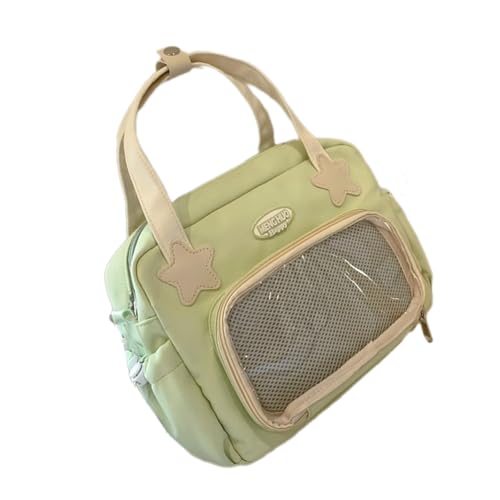 Mumuve Umhängetasche, Abzeichen-Rucksack, transparent, Umhängetasche, Studententasche, Büchertasche, japanischer Stil, Kuriertasche, hübsch, grün, As shown in the picture (1-3cm error) von Mumuve
