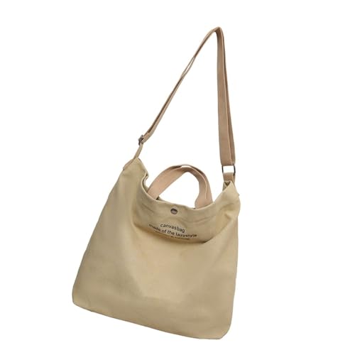 Mumuve Umhängetasche aus Segeltuch im japanischen Retro-Stil, für Studenten, mit verstellbarem Riemen, große Kapazität, Büchertasche, Schultertasche, Schultertasche, khaki, As shown in the picture von Mumuve