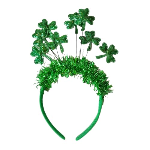 Sparkling Tinsel Three Leaves Hair Hoop Irish Holiday Hair Holder Christmas Cosplay Party Headwear For Teens Women Lametta Headband Kids Lametta Headband Green Christmas Tinsel Headband von Mumuve