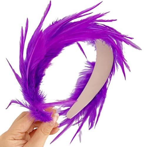 Tea Party Fascinator Feder Stirnband Französisch Haar Hoop Für Frauen Vintage Kopfschmuck Elegant Rollenspiel Stirnband Frauen Haar Zubehör von Mumuve