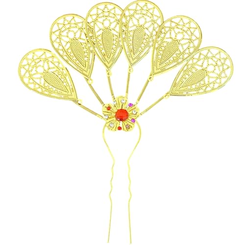 Zarter Haarstab, elegant, geschnitzt, Blatt-Haarschmuck, Kristallschmuck, traditionelle, chinesische dekorative Haarnadel von Mumuve