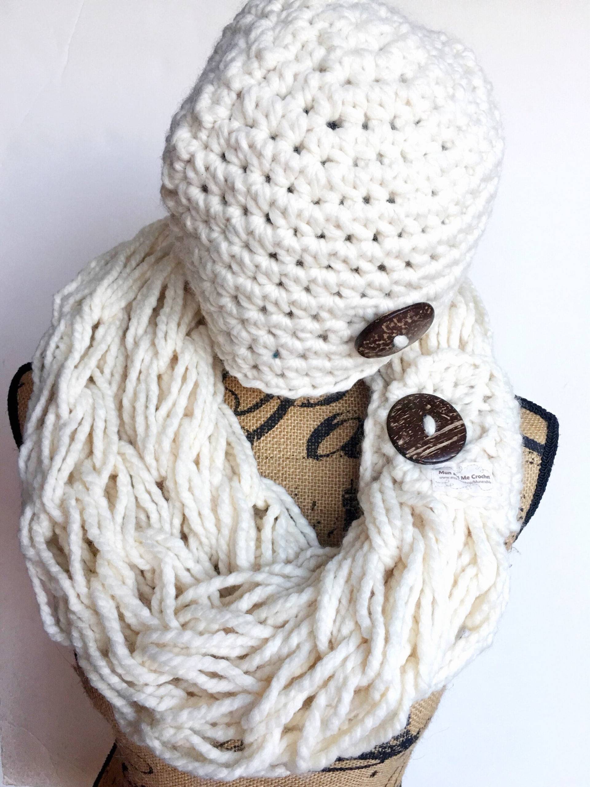 Geschenk|Für|Sie, Beiges Strickschal, Mütze Set, Strickschal Und Mütze, Schnee, Mutter Geschenke, Frauen Geschenk, Freundin von MunandMe