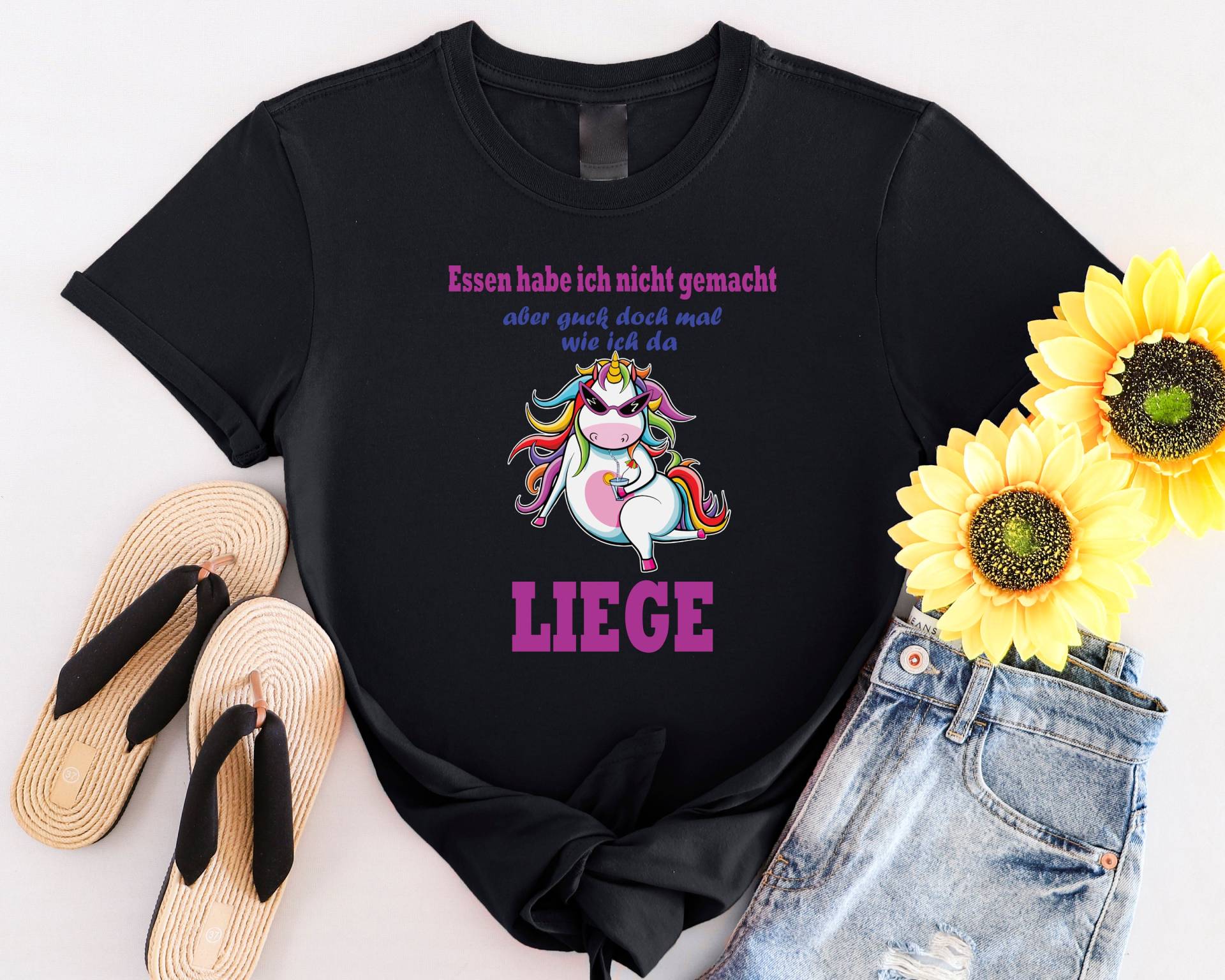 Einhorn Shirt Guck Doch Mal Wie Ich Da Liege Lustiges Buntes Funny Frauenshirt Einhorn Shirt Guck Doch Mal Wie Ich Da Liege Lustiges Buntes Funny Frauenshirt von MundArtWear