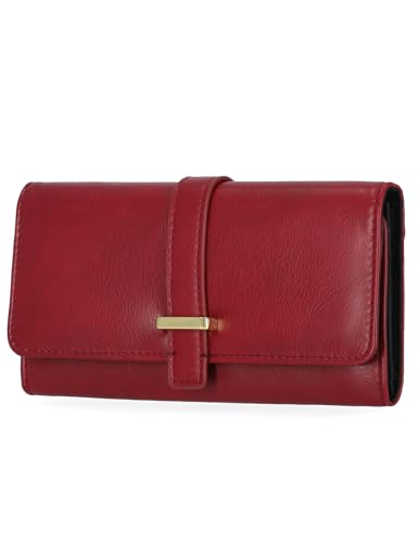 Mundi File Master Damen-Geldbörse, RFID-blockierend, Clutch, Organizer mit Kleingeldfach, Rot II, Einheitsgröße von Mundi