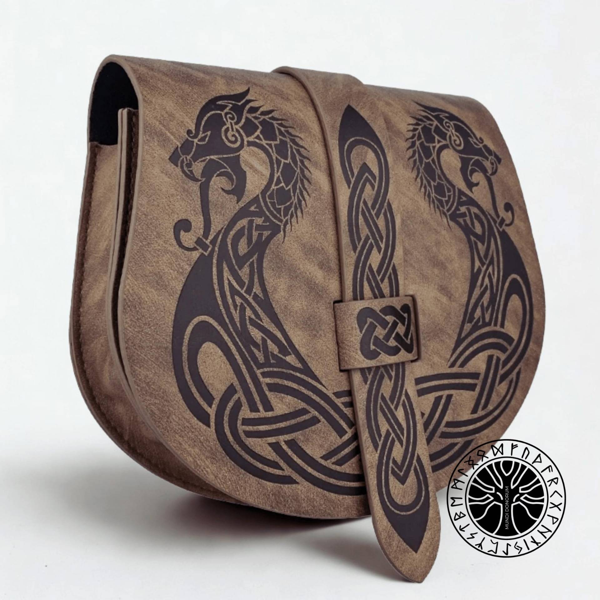 Festival Bauchtasche Aus Pu-Leder, Larp & Cosplay Wikinger Accessoire, Geschenk Für Und Mittelalterfans von MundiDonorum