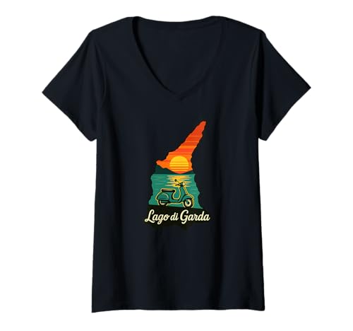 Damen Lago di Garda T-Shirt mit V-Ausschnitt Damen Lago di Garda T-Shirt mit V-Ausschnitt von Munich Deluxe