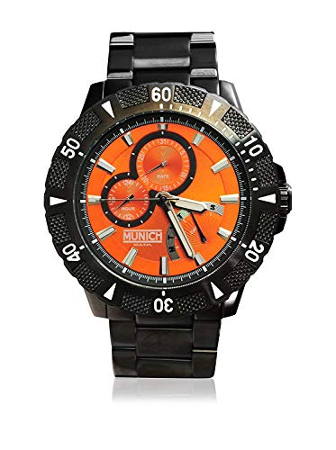 Munich Unisex Erwachsene Analog Quarz Uhr mit Edelstahl Armband MU+104.1C von Munich