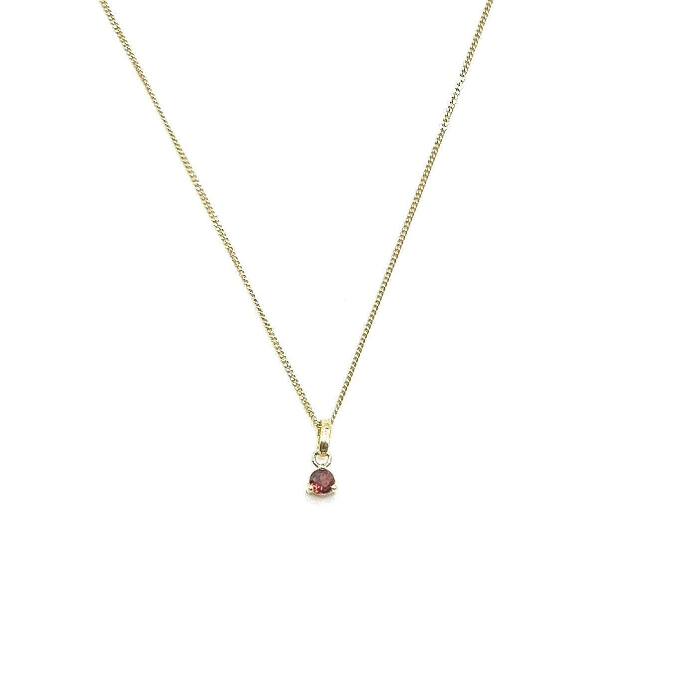 Kette Geburtsstein Januar - Echter Edelstein Granat, 333Er Gold Persönlicher Schmuck von MunichJewels