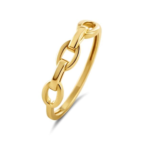 Kettenring Aus 585Er Gold - Modernes Gliederdesign | 14K Echtgold Zeitloser Damenring Geschenkidee von MunichJewels