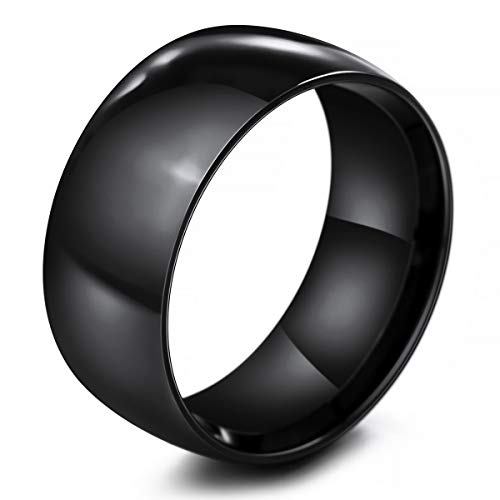 MunkiMix Breite 10mm Edelstahl Band Ring Schwarz Hochzeit Größe 72 (22.9) Herren,Damen von MunkiMix