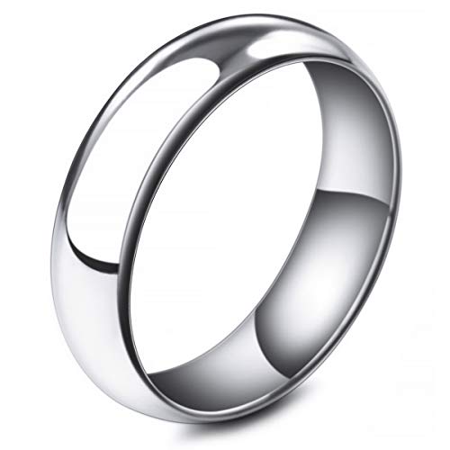 MunkiMix Breite 6mm Edelstahl Band Ring Silber Ton Hochzeit Größe 70 (22.3) Herren,Damen von MunkiMix