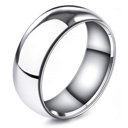 MunkiMix Breite 8mm Edelstahl Band Ring Silber Ton Hochzeit Größe 65 (20.7) Herren,Damen von MunkiMix