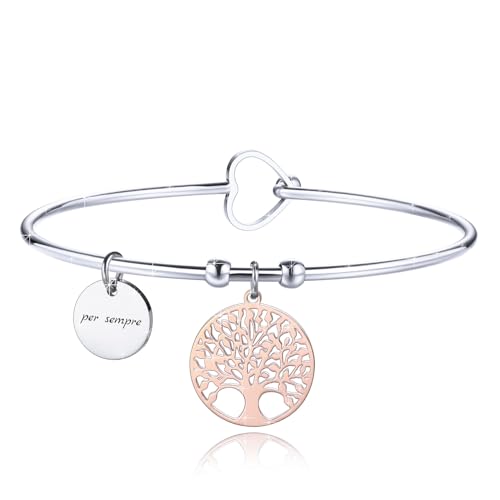 MunkiMix Personalisierte Edelstahl-Armreifen für Frauen Benutzerdefinierte Herz-Armband Öffnen Armreif Geschenke für Freunde Freundin Ehefrau (Stil 5) von MunkiMix