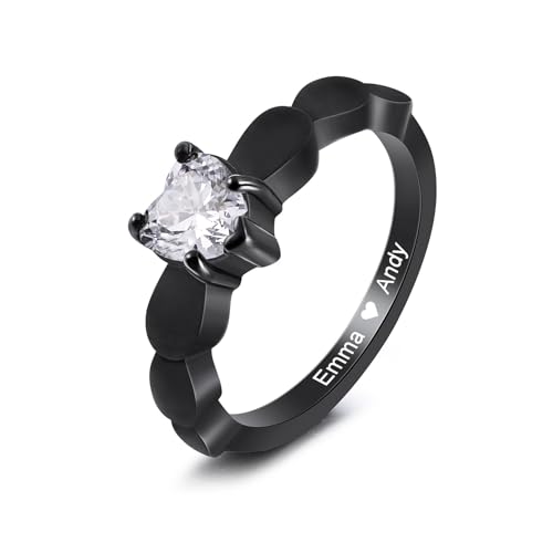 MunkiMix Personalisierte Verlobungsring Paar Eheringe-Set Verlobungsringe Partner Ringe für Sie und Ihn Partnerringe Edelstahl 6/8 mm Breite Passende Verlobungsringe für Paare (Style B1) von MunkiMix