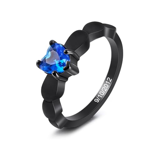 MunkiMix Personalisierte Verlobungsring Paar Eheringe-Set Verlobungsringe Partner Ringe für Sie und Ihn Partnerringe Edelstahl 6/8 mm Breite Passende Verlobungsringe für Paare (Style B2) von MunkiMix