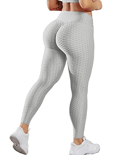 Scrunch Butt Lifting Leggings mit Taschen für Frauen Butt Lift Hohe Taille Peach Lift TIK Tok Leggings Yogahose, GRAU, XX-Large von Murandick
