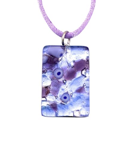 Murano Passion-Glasanhänger, Muranoglas-Anhänger, Muranoglas-Schmuck, handgefertigter Glasanhänger, Venedig, Italien, venezianisches Glas, Millefiori-Anhänger, Blattsilber, 3 cm x 2 cm (Camilla) von Murano Passion