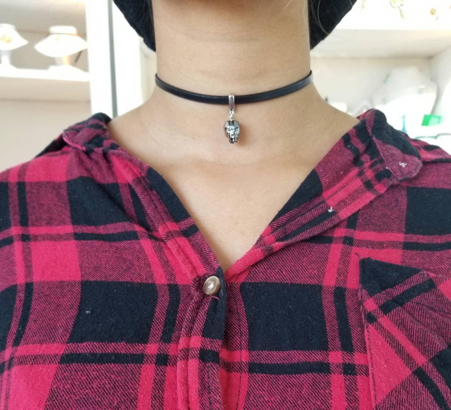 Swarovski Kristallhalskette, Schädel Halskette, Kristall-Halsband, Halsband Schädel, Leder Halsband, Halsband von MuranoMuranoBijoux