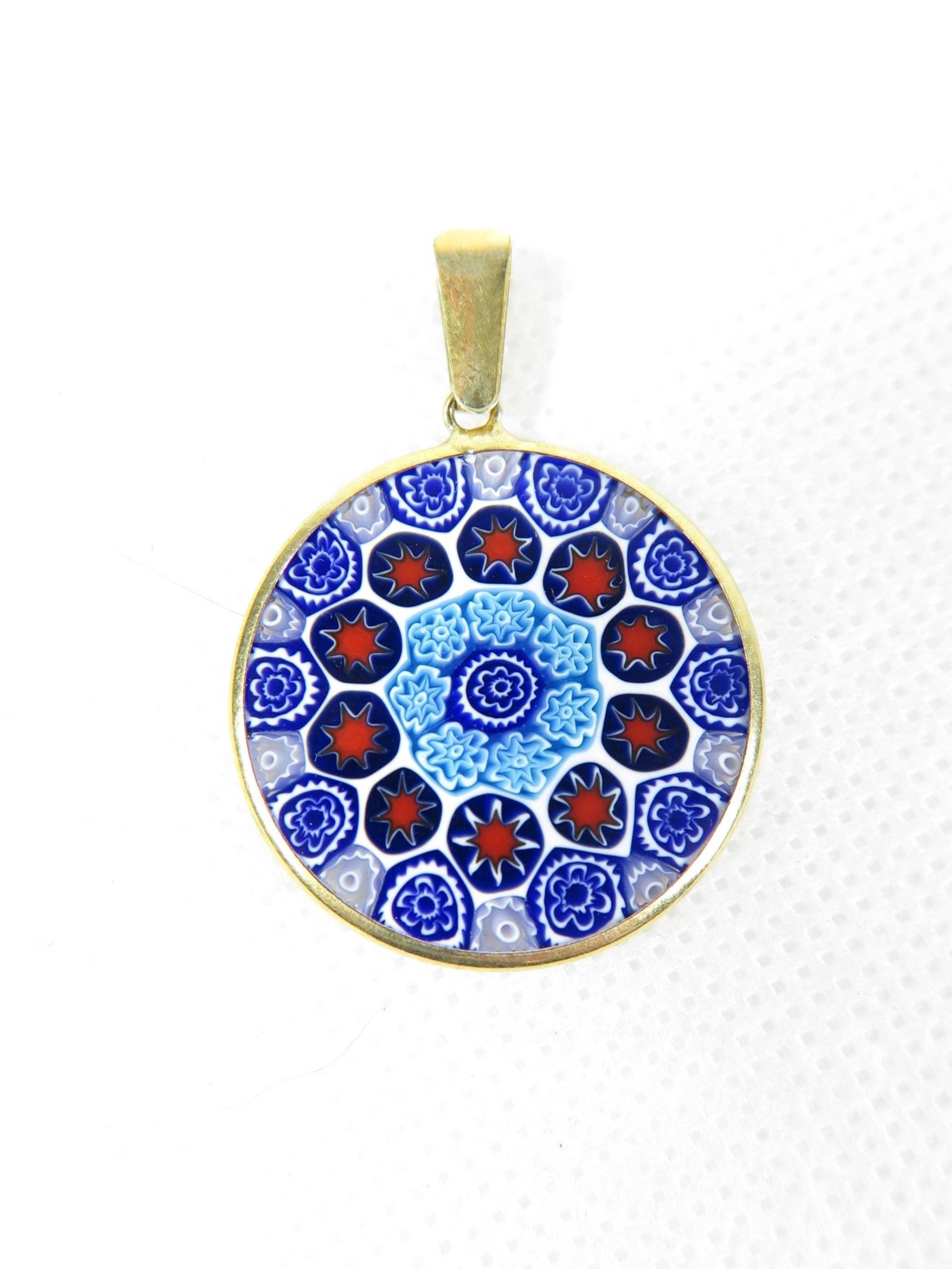 Millefiori Murrina Muranoglas-Anhänger Vergoldet von MuranoShop