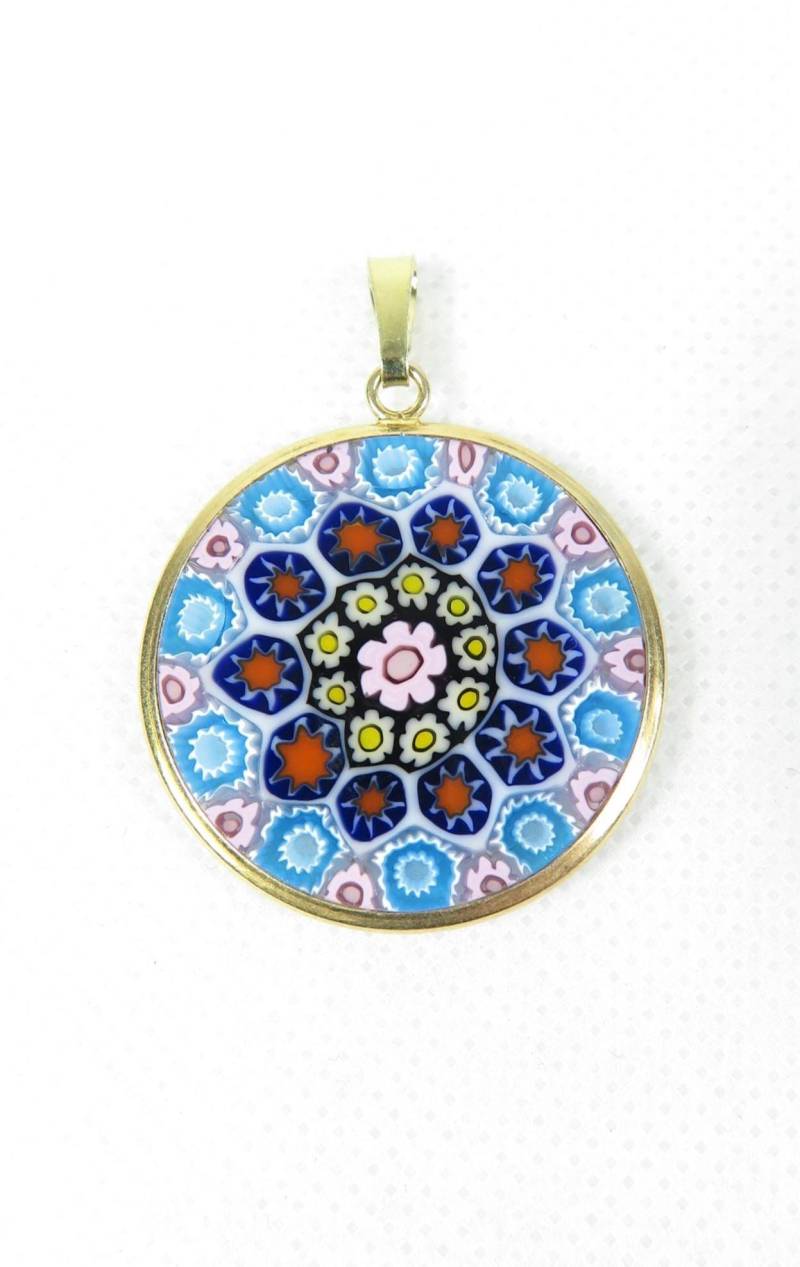 Millefiori Murrina Muranoglas-Anhänger Vergoldet von MuranoShop