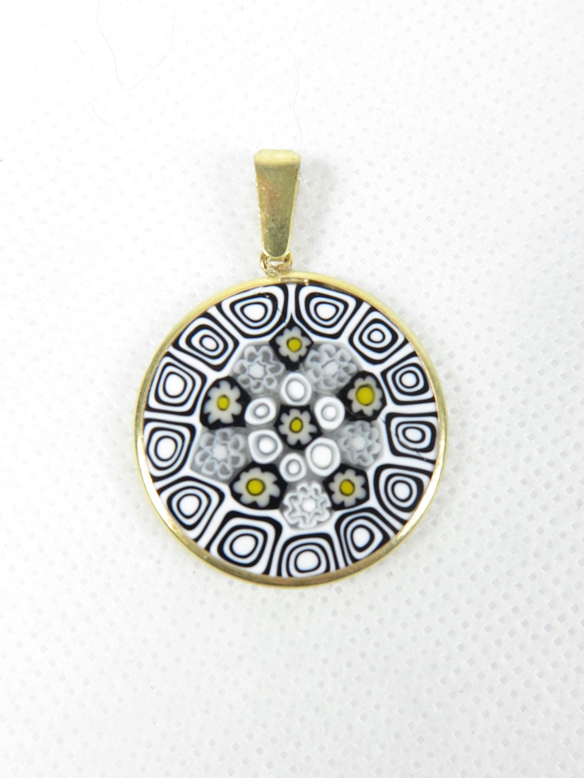 Millefiori Murrina Muranoglas-Anhänger Vergoldet von MuranoShop
