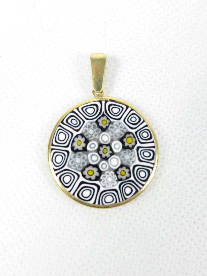 Millefiori Murrina Muranoglas-Anhänger Vergoldet von MuranoShop