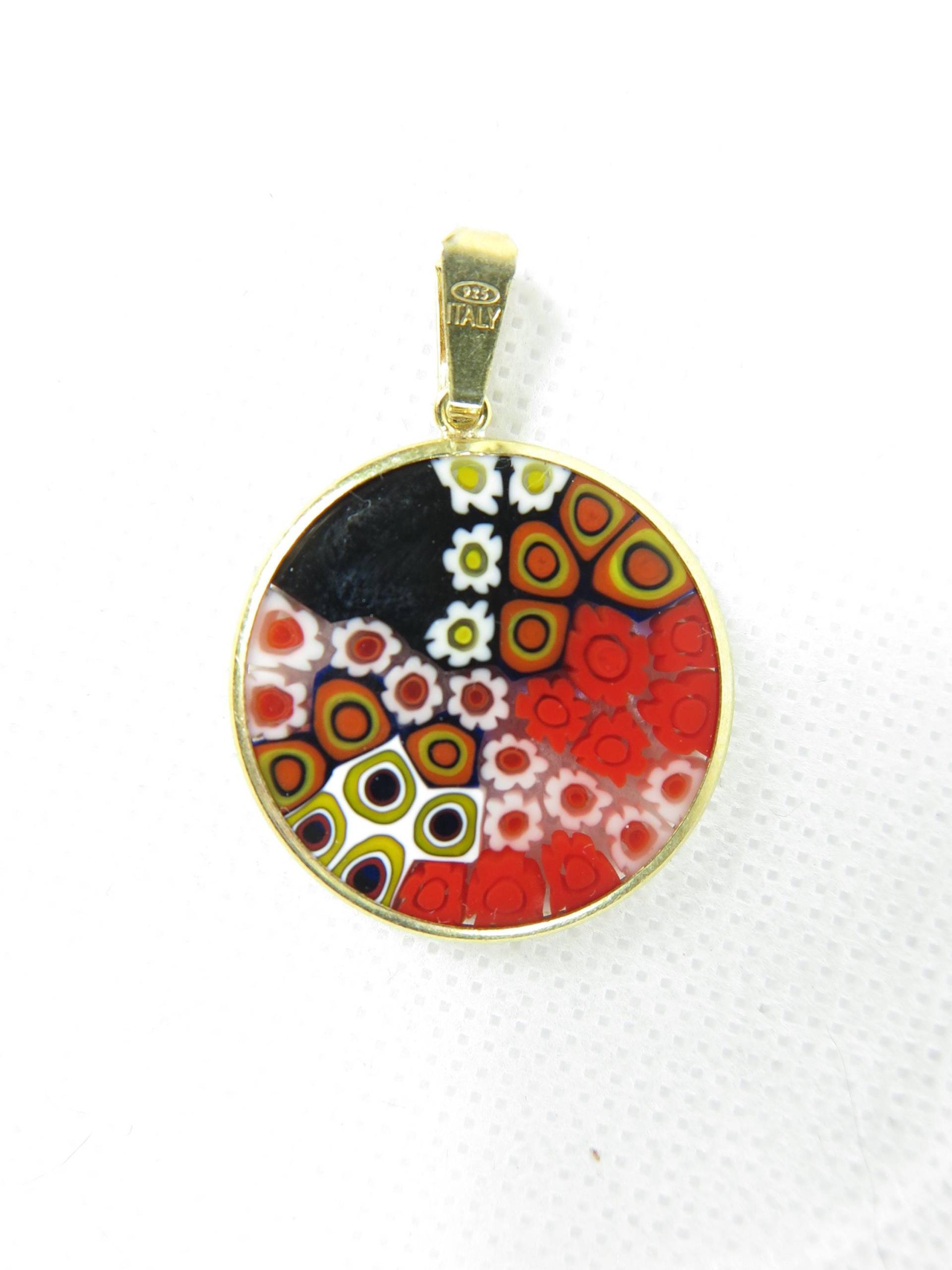 Millefiori Murrina Muranoglas-Anhänger Vergoldet von MuranoShop