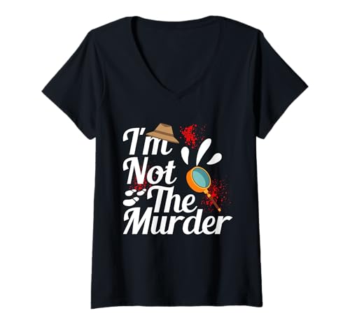 Damen Murder Mystery Party Kit Hobby Ermittler Murder Mystery T-Shirt mit V-Ausschnitt von Murder Mystery Dinner Party Decor & Clothing