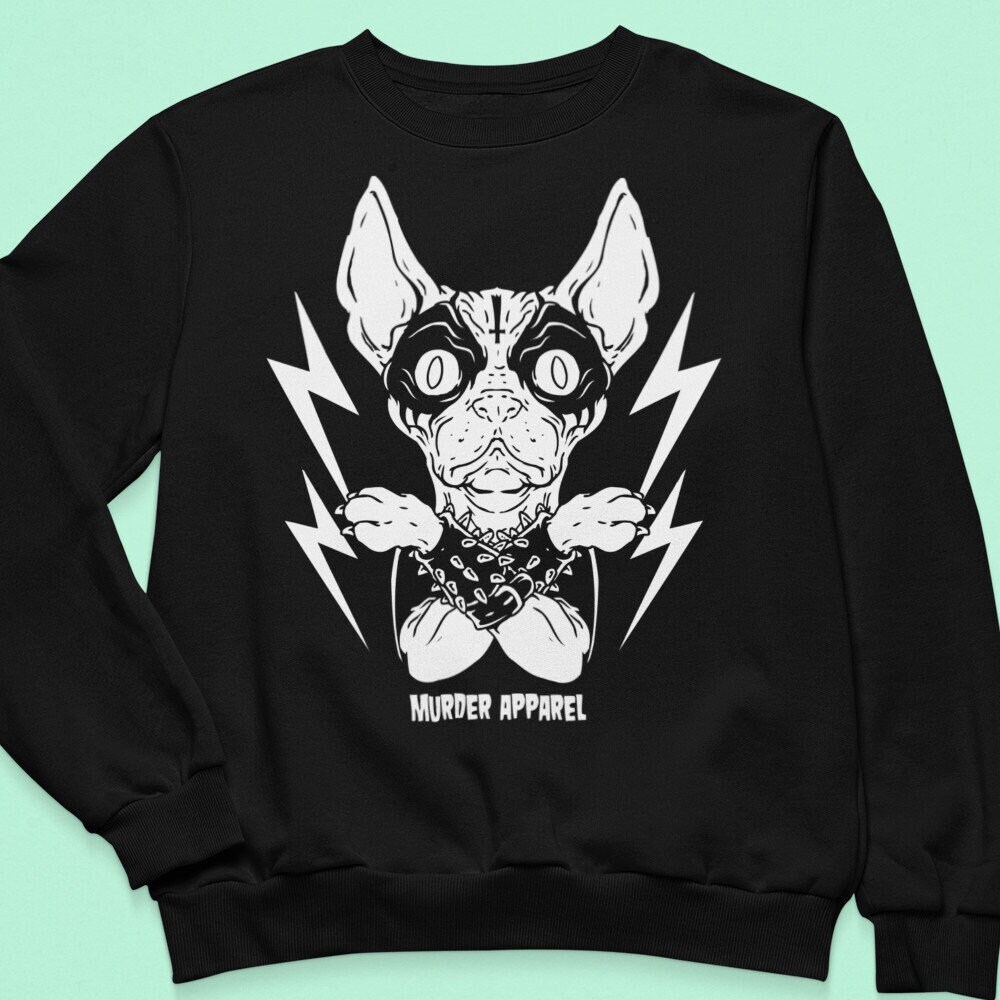 Black Metal Sphynx Sweatshirt von MurderApparel