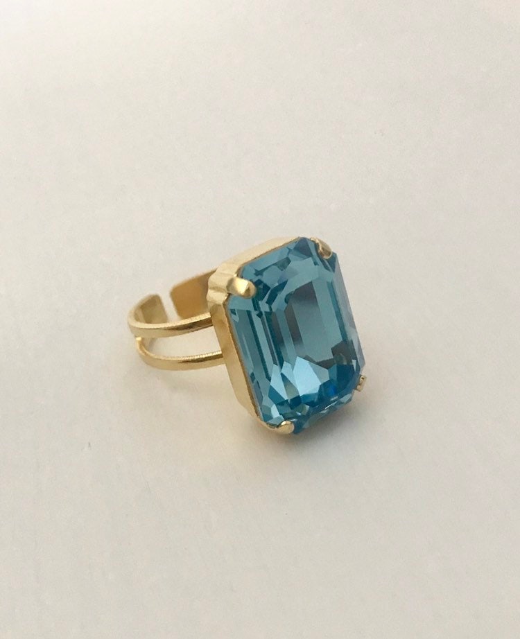 Swarovski Aquamarin Ring, Gold Swarovski Aquamarin Ring, Gold von MurniCo
