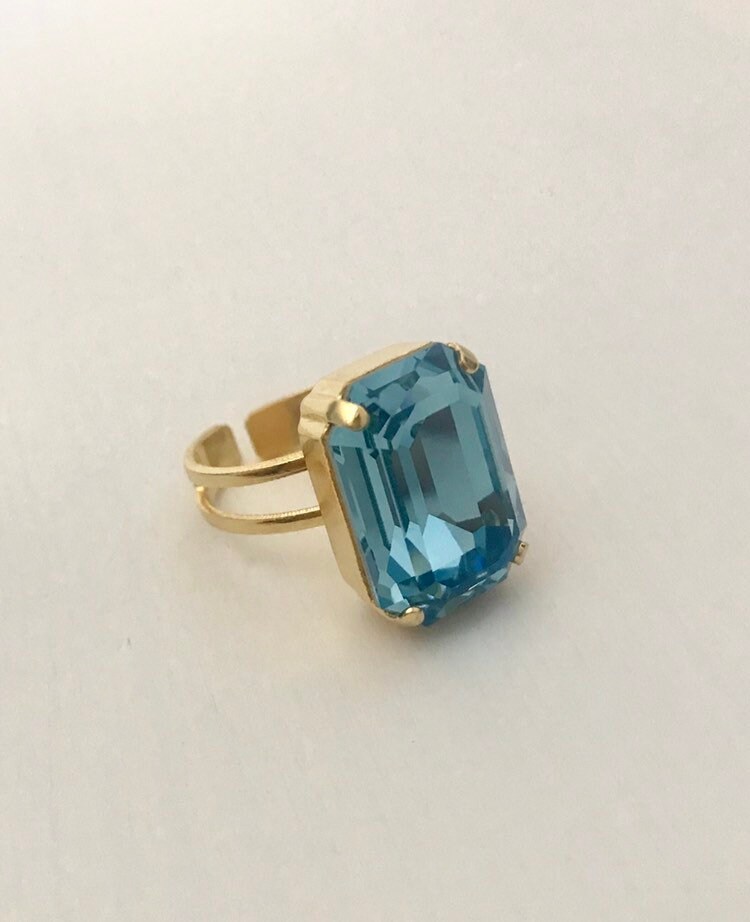 Swarovski Aquamarin Ring, Gold Swarovski Aquamarin Ring, Gold von MurniCo