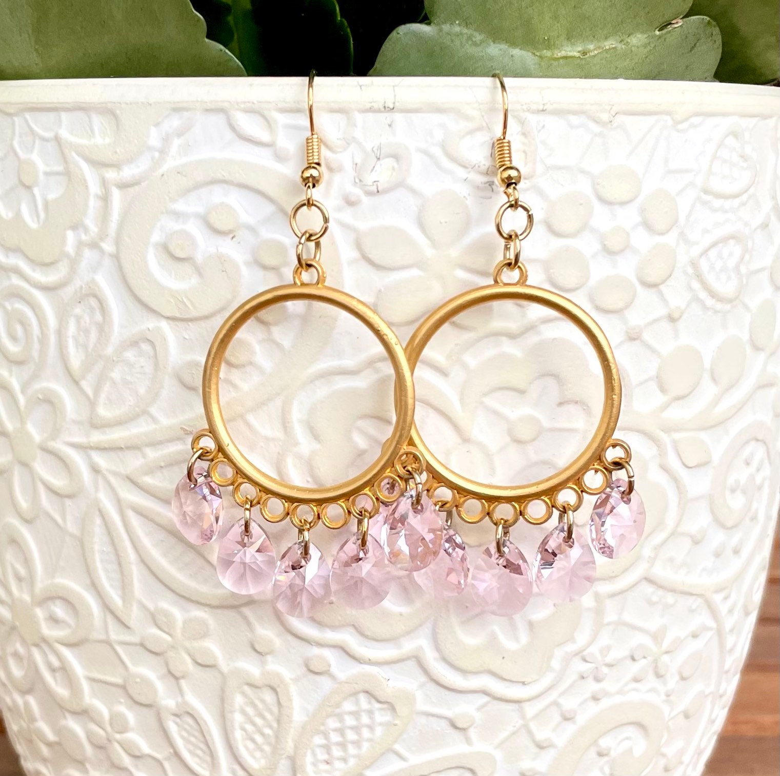 Swarovski Rosa Boho Ohrringe Swarovski Rosa Boho Ohrringe von MurniCo