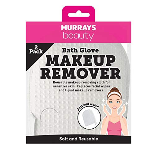 Murrays Doppelseitiger Make-up-Entferner für empfindliche Haut, 2-seitiges Peeling und superweich, Weiß, nur Wasser hinzufügen, 15,5 x 12,5 cm, 2 Stück von Murrays