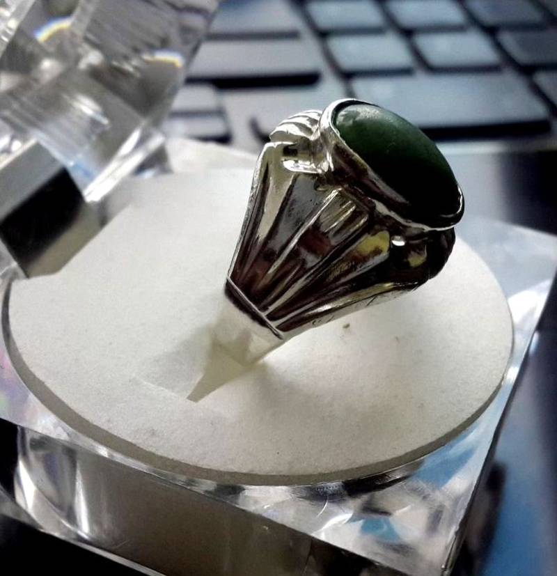Echte Alte Sabza Der Größe 12 | Einstellbar Ring Stein Handgemachten Sterling Silber 925 Unheated Unbehandelt Stein von Murtazagems