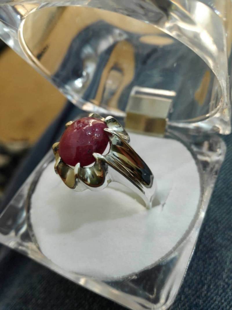 Echte Rubin Rot Tolally Handgefertigte Ring Sterling Silber 925 Echten Stein. Herrenring von Murtazagems