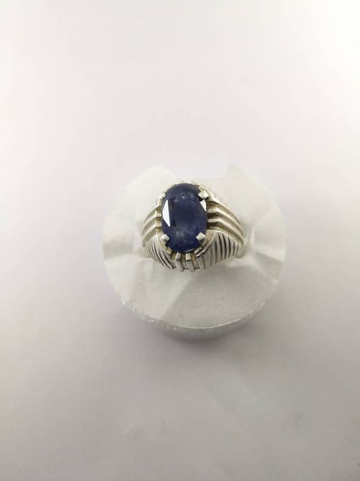 Natürliche 11 Ct Big Ceylon Saphir Tief Dunkelste Blau Farbe Royal Ring von Murtazagems