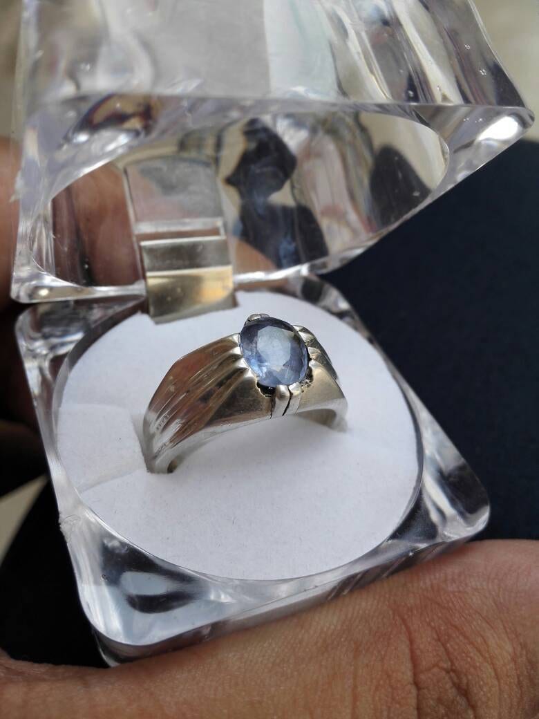 Natürlicher Ceylon Saphir Sterling 925 Silber Ring von Murtazagems