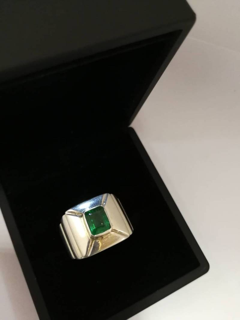 Natürlicher Smaragd Ring Dunkelgrün Pyramidenring Masonic 2 Cts von Murtazagems